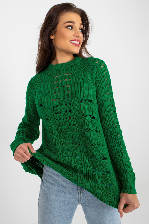 Zaļš, garš oversize džemperis ar...