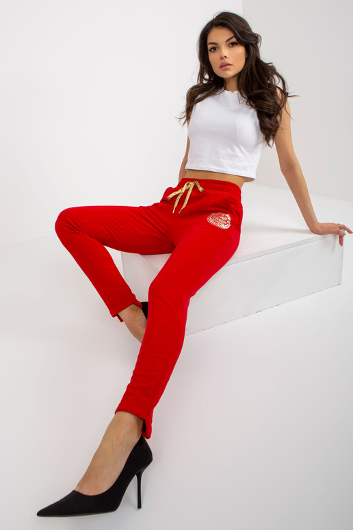 Sarkanas sieviešu treniņbikses ar...