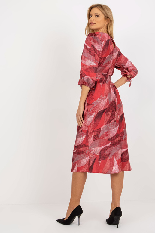 Burgundijas midi kokteiļkleita ar...