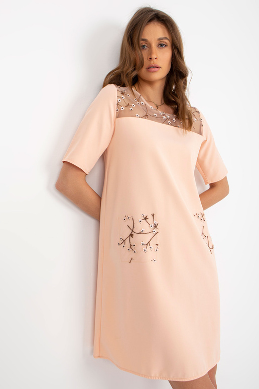 Persiku vienkārša kokteiļkleita ar...