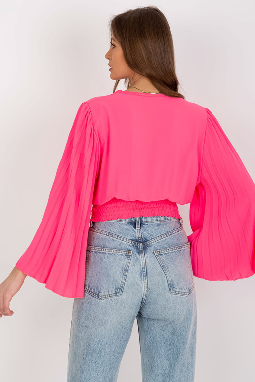 Fluo Pink Wrap formāla blūze ar kroku Fluo Pink Wrap formāla blūze ar kroku