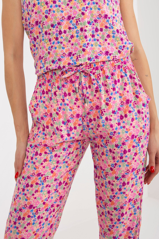 Rozā vasaras bikses ar ziedu...