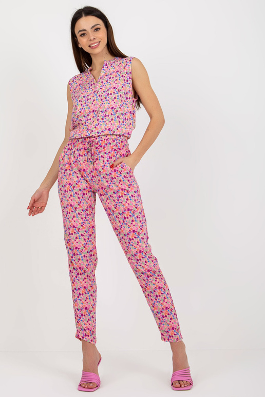 Rozā vasaras bikses ar ziedu...