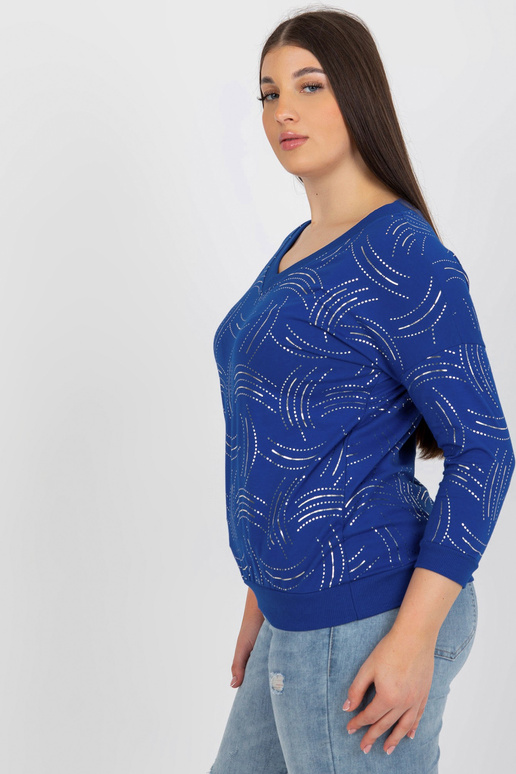 Tumši zila plus izmēra blūze ar...