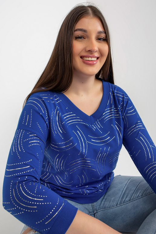 Tumši zila plus izmēra blūze ar...