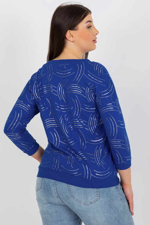 Tumši zila plus izmēra blūze ar...