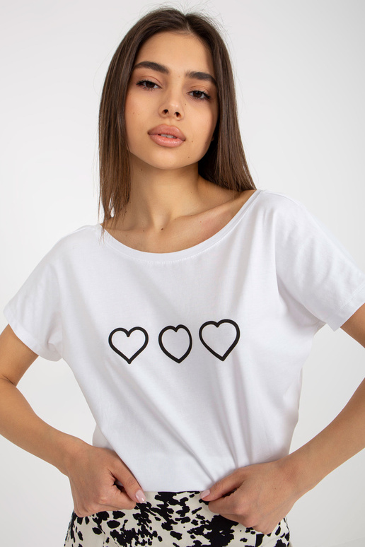 Balts un melns brīvs t-krekls ar...