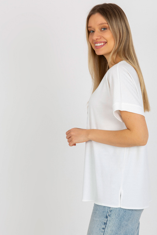 Ecru rievota oversize blūze ar lācīti