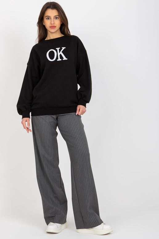 Melna brīvi pieguļoša oversize kapuce...