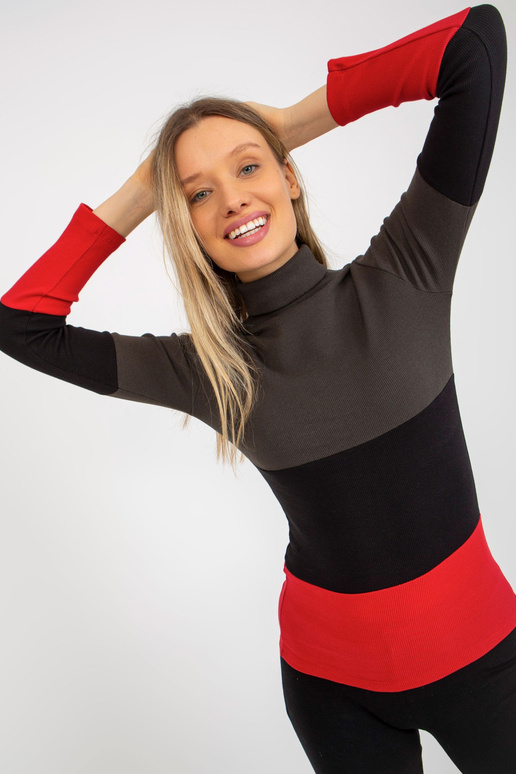 Haki sarkanā pieguļoša pamata blūze...