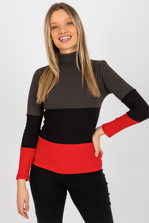 Haki sarkanā pieguļoša pamata blūze...