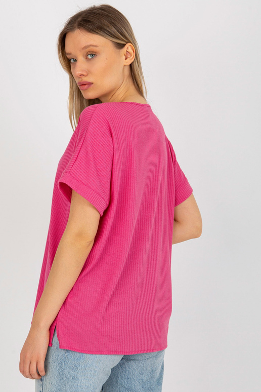 Tumši rozā liela izmēra svītru blūze...