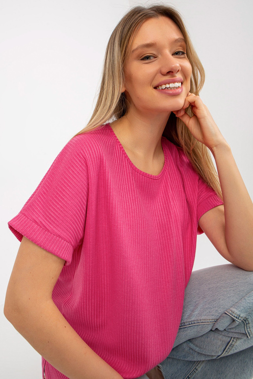 Tumši rozā liela izmēra svītru blūze...