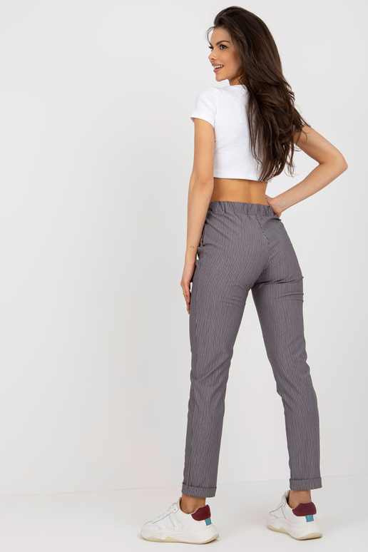 Violeta auduma svītrainās bikses bez...