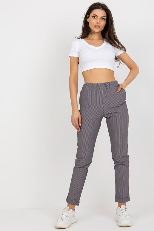 Violeta auduma svītrainās bikses bez...