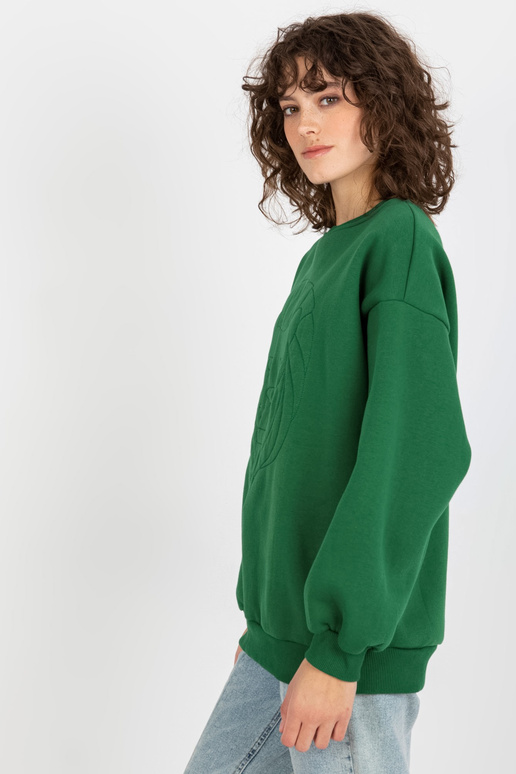 Tumši zaļš džemperis bez kapuces ar...