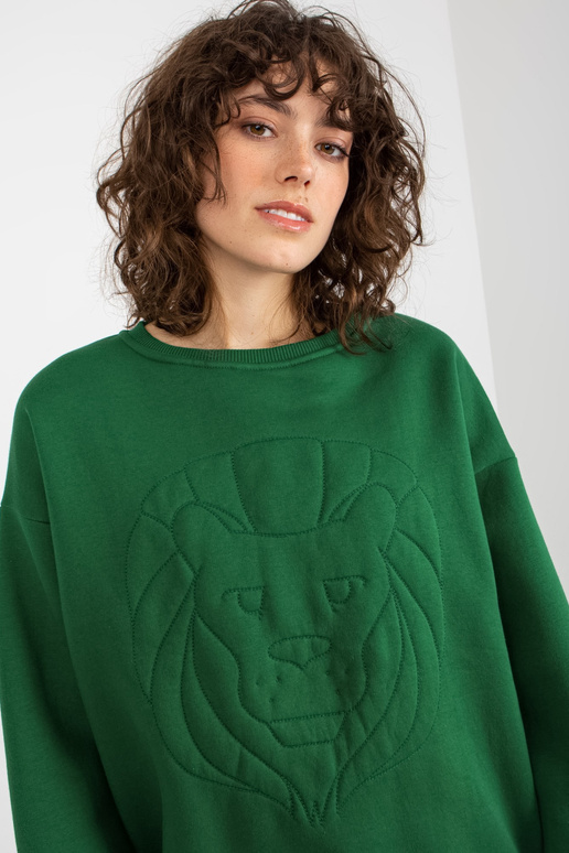 Tumši zaļš džemperis bez kapuces ar...