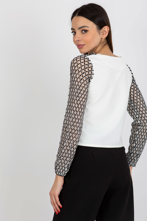 Ecru-Black sieviešu svinīga blūze ar...