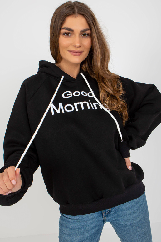 Melns sporta krekls ar kapuci un...