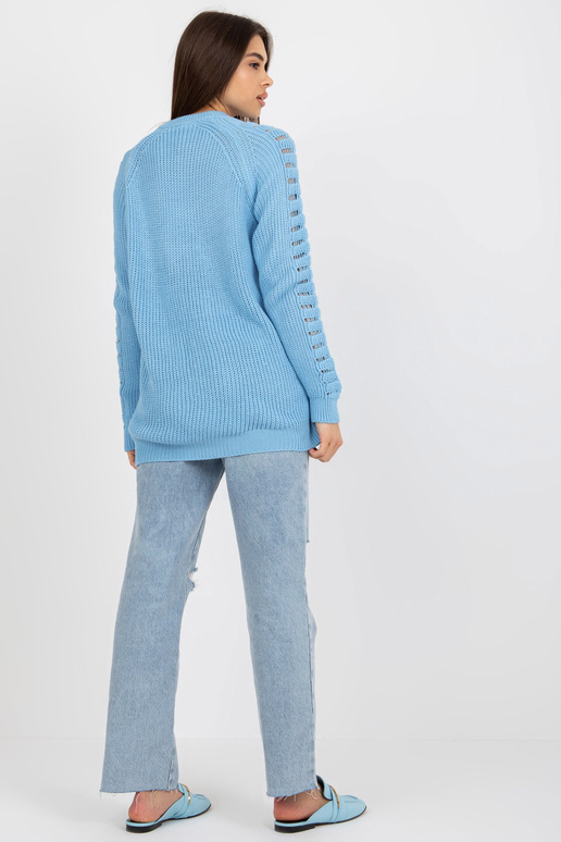 Gaiši zils ažūra oversize džemperis...