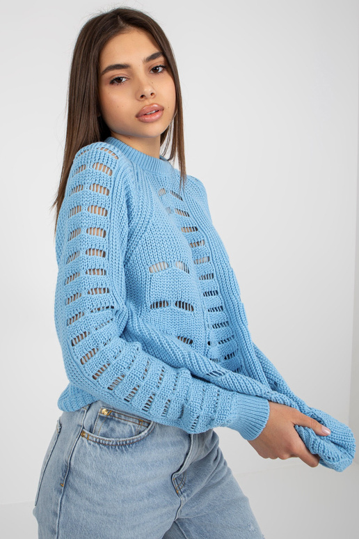 Gaiši zils ažūra oversize džemperis...