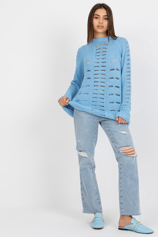 Gaiši zils ažūra oversize džemperis...