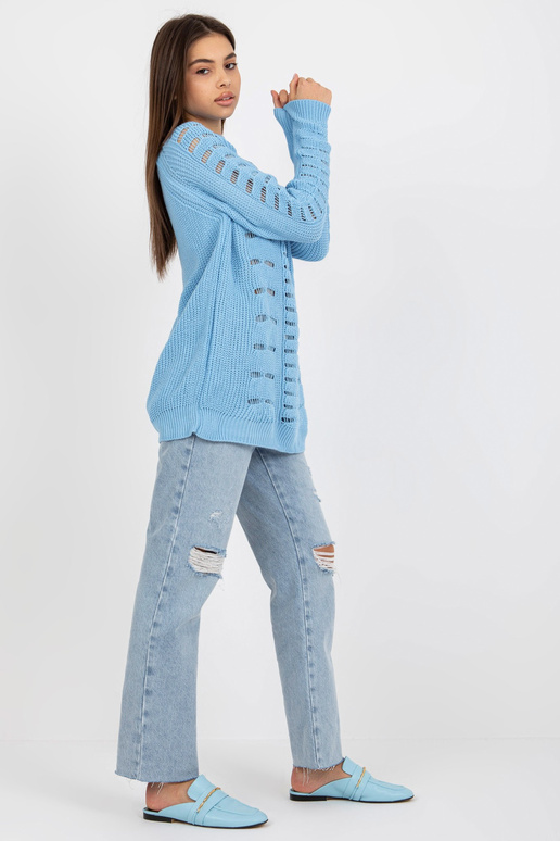 Gaiši zils ažūra oversize džemperis...