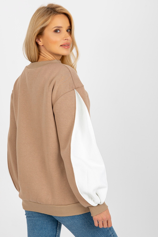 Tumši bēšs sporta krekls bez kapuces...