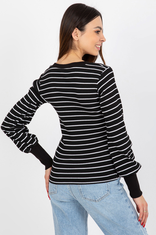 Melnbalta svītraina blūze BASIC FEEL...