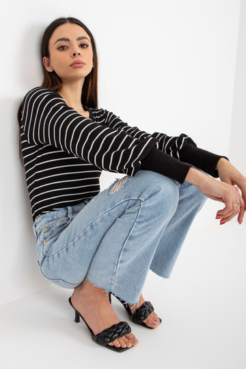 Melnbalta svītraina blūze... 2