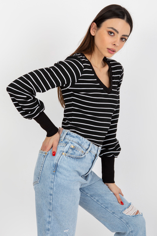 Melnbalta svītraina blūze BASIC FEEL...