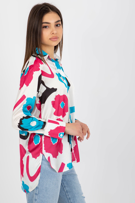 Zils un fuksijas krāsas krekls ar...