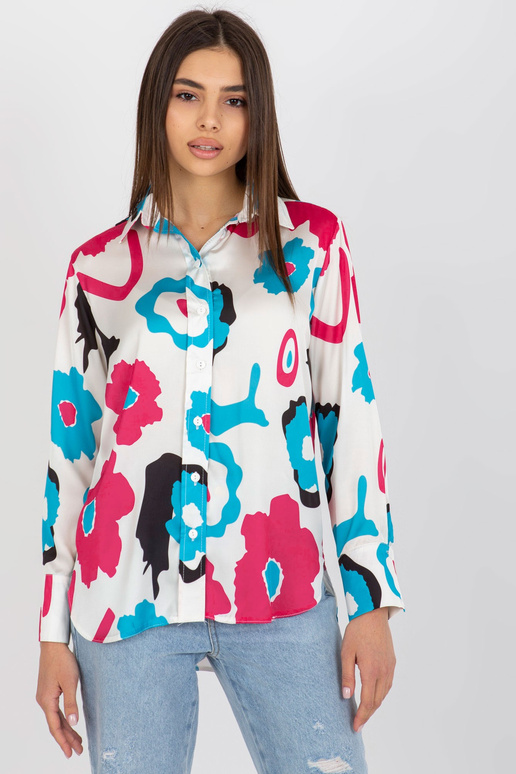 Zils un fuksijas krāsas krekls ar...