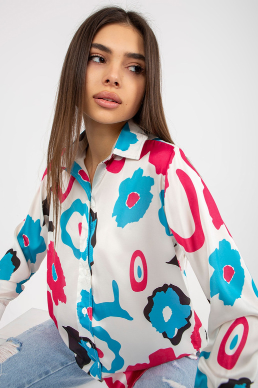 Zils un fuksijas krāsas krekls ar...