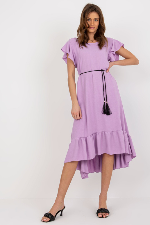 Gaiši violeta midi kleita ar volānu...