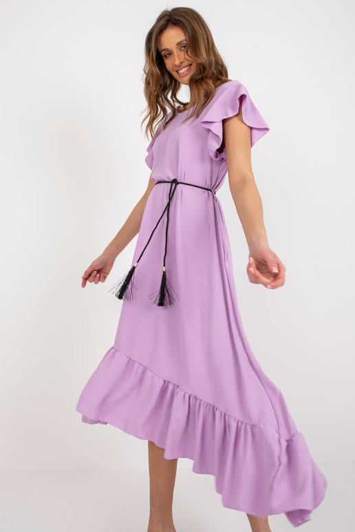 Gaiši violeta midi kleita ar volānu...