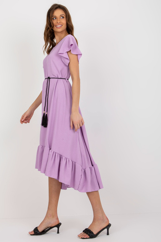 Gaiši violeta midi kleita ar volānu...