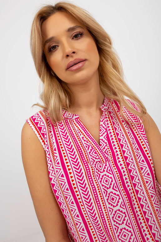 Rozā boho blūze ar V kakla izgriezumu...