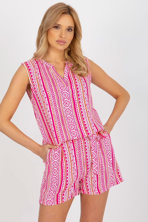 Rozā boho blūze ar V kakla izgriezumu...