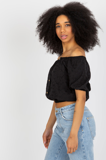 Melna kokvilnas spāņu blūze... 2