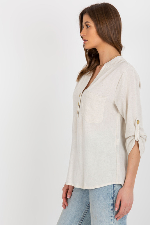 Gaiši bēša sieviešu kreklblūze ar...