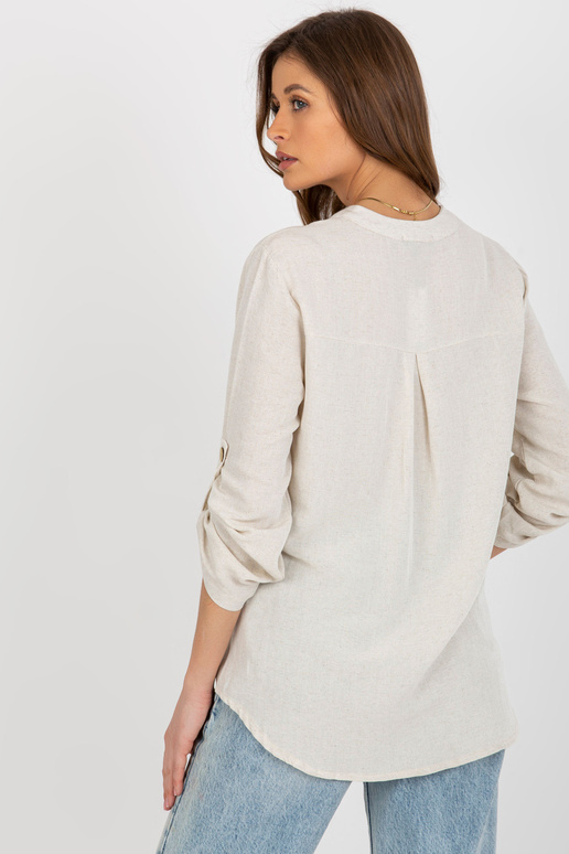 Gaiši bēša sieviešu kreklblūze ar...