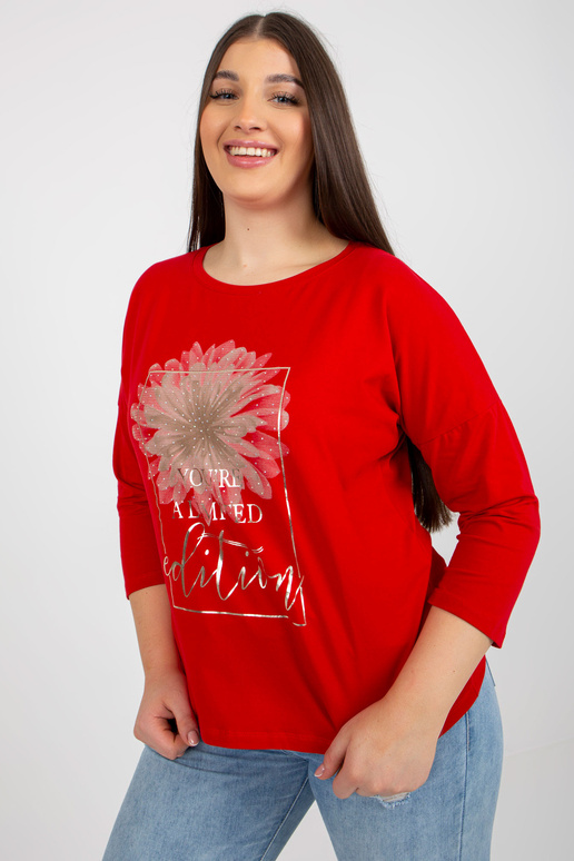 Sarkana sieviešu liela izmēra blūze...