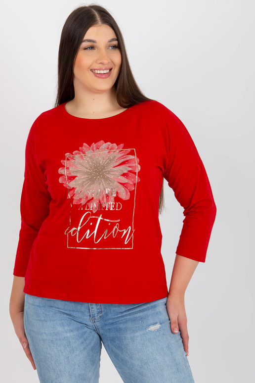 Sarkana sieviešu liela izmēra blūze...