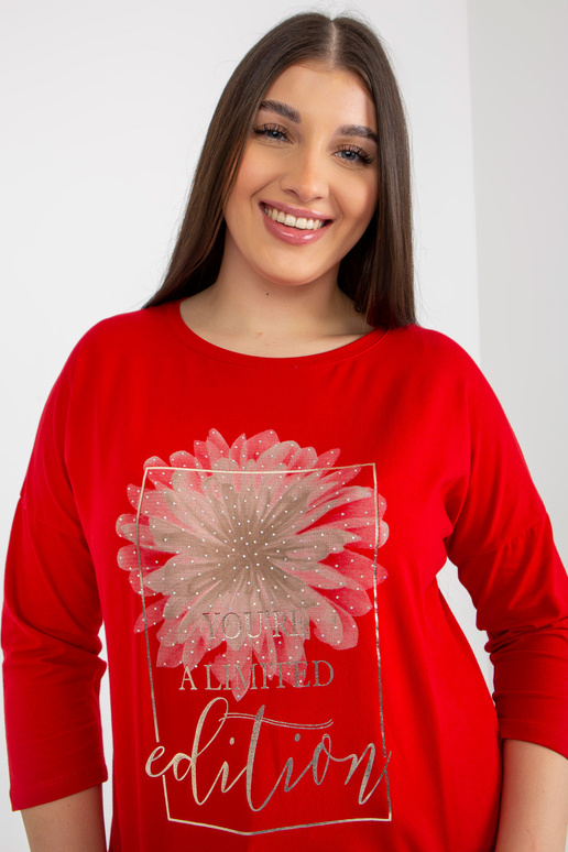 Sarkana sieviešu liela izmēra blūze...