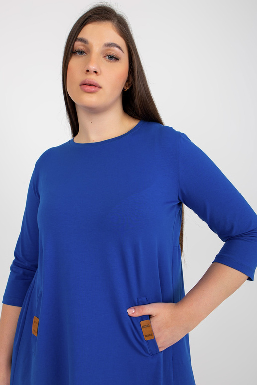 Kobalta mini kleita liela izmēra ar 3/4 piedurknēm Dalenne