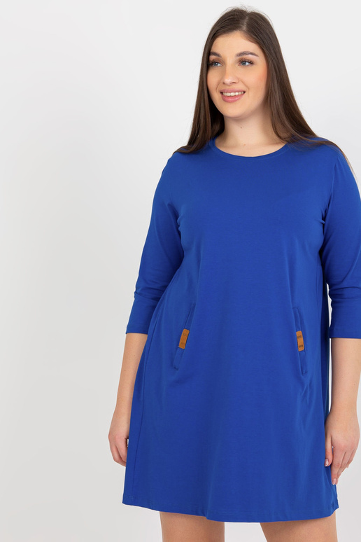 Kobalta mini kleita liela izmēra ar 3/4 piedurknēm Dalenne
