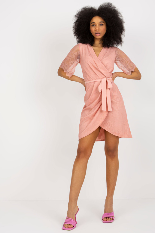 Netīri rozā ietīšanas kokteiļkleita...