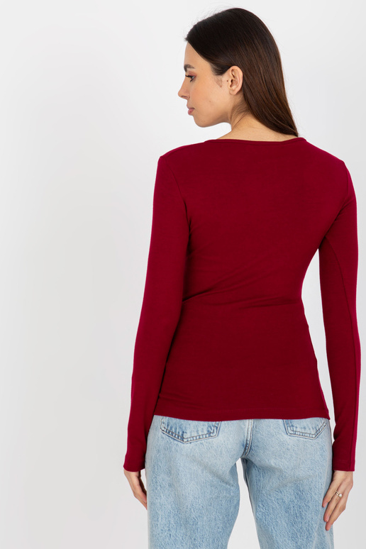 Bordo pieguloša blūze ikdienas viskozei