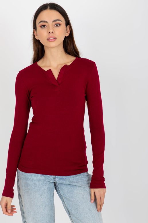 Bordo pieguloša blūze ikdienas viskozei